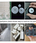 Durable HDPE Tapping Block For Machining And DIY Projects 1 Inch By 3 Inch By 16 Inch Black Garage Ready Workbench Favorite Built To Last In The Shop Corrosion Resistant For Acid Alkali Salt Solutions, white machined blocks and parts