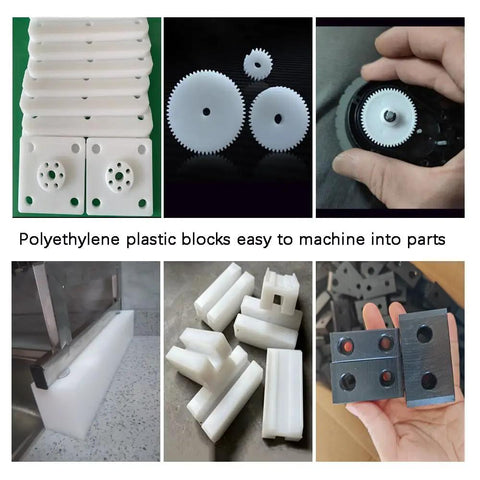 Durable HDPE Tapping Block For Machining And DIY Projects 1 Inch By 3 Inch By 16 Inch Black Garage Ready Workbench Favorite Built To Last In The Shop Corrosion Resistant For Acid Alkali Salt Solutions, white machined blocks and parts