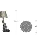 Weary Knight From Battle's End Sculptural Lamp For Home Or Garden, 22 in height, pierced shade, knight in victory pose