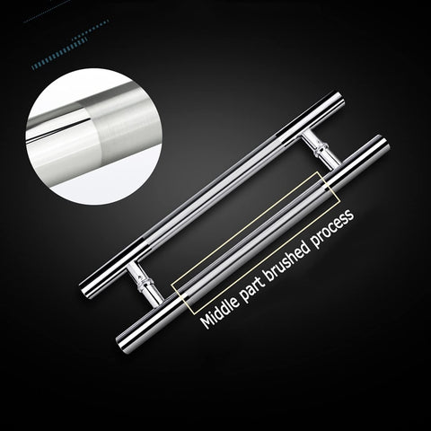Heavy Duty Stainless Steel Gate Hardware Round Tube Door Handle For Glass And Wood Doors Push Pull Style 60x40 Cm