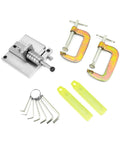 Beefy Leather Strap Cutter With 7075 Aluminum Alloy Plate, Rugged Belt Cutting Machine, tools including C-clamps and wrenches