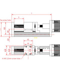 Technical diagram of 200mm Manual Linear Motion Actuator With Parallel-Jaw Vice Sliding Table Ball Screw Rail Kit GDAE10.