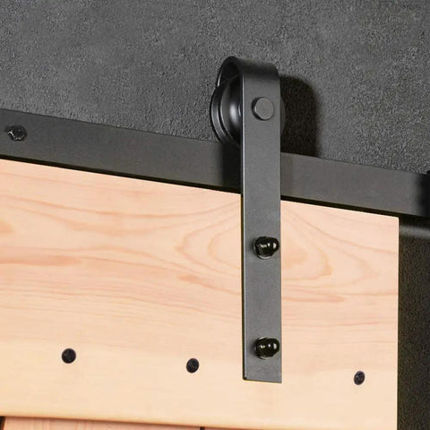 Beefy Heavy Duty Sliding Barn Door Hardware Kit For Single Door With Steel Track And Nylon Rollers I Shape Hangers Fits 24 Inch Wide Door Panel