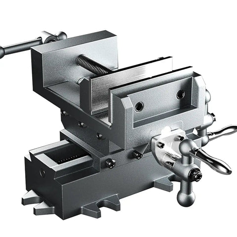 Heavy Duty Precision Cross Slide Drill Press Vise Built Tough As Nails With Smooth Swivel Handles For Benchtop Milling and Drilling, cast iron construction