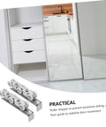 Premium Heavy Duty Barn Door Slider Track Wheel Kit With Smooth Silent Rolling Bearings For Quick Hassle Free Setup And Top Shelf Pantry Bedroom Closet Hardware with roller stoppers and floor guide.