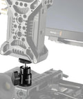 1/4 Inch Camera Hot Shoe Mount With Ball Head And Extra 1/4 Inch Screw, Dual Pack For Monitors, Lights, And Accessories attached to a rig