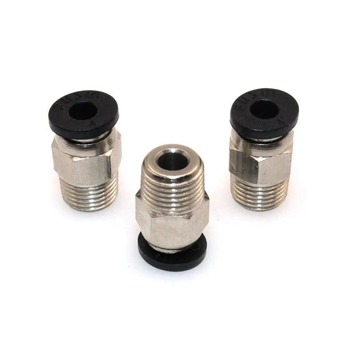 Male Straight Pneumatic Push-In Connector For 4mm PTFE Bowden Tubing, M10 Thread, Stainless Steel Quick-Fit For E3D V6 Bowden Extruder, 3D Printer, Pack Of 10