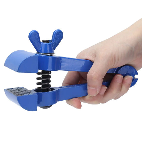 50mm Hand Vise For Machinists And DIYers, Cast Steel Clamp Tool With Locking Jaw And Non Slip Grips, Precise Clamping For Lightweight Workpieces, Great For Maintenance, Milling, And Small Scale Projects, blue hand vise in hand