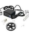 Electronic Digital Length Meter Counter With Rolling Wheel Sensor, components including digital display, motor, and sensor for measuring lengths.