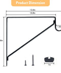 10 Pack Heavy Duty Closet Rod Bracket Set Black Wall Mounted Shelf Brackets With Rod Holders 10.8 X 10.8 Inch Durable Iron Construction Easy Install Built To Last Home Organization Essentials, black iron bracket with 10.8in dimensions and screws