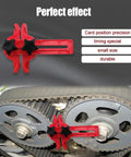 Real Deal Camshaft Locking Tool Kit With Heavy Duty Engine Timing Alignment Wrench Set shown in action on a sprocket.