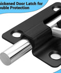 Close-up of Two Pack Door Lock Latch Slide With Keyless Entry For Inside And Outside Doors Barrel Bolt Thickened Heavy Duty Steel