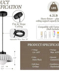 Karjera Black Pendant Lights Kitchen Island, Ribbed Concrete Hanging Light product specifications with adjustable height and G9 bulb.