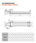Technical diagram of the Precision Linear Stage Actuator With 100 mm Stroke For CNC Routers And 3D Printers X Y Z Axis Dual Ball Screw And Dual Guide Rails
