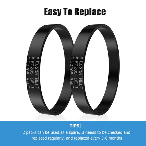 Durable E0205 Replacement Vacuum Belt For PowerSpeed Lightweight Vacuums 2 Pack Easy Install Fits NEU Series