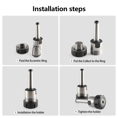 MT2 Morse Taper Collet Chuck For ER32 And M10 Fits installation steps guide with spring collet holder
