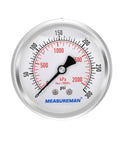 2.5 Inch Dial Liquid Filled Pressure Gauge For Air, Water, And Pneumatics, 0 To 300 PSI And 2000 KPa, 304 Stainless Steel Case