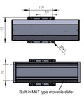 Built Tough Nema 23 Linear Rail Stage With Fully Enclosed Ball Screw Slide For Slick Xyz Axis Motion Control Aluminum Sliding Table Sfu1610 Acme Drive 3.2Nm Torque Motor And No Fuss 1300Mm Travel Kit dimensions showing movable slider
