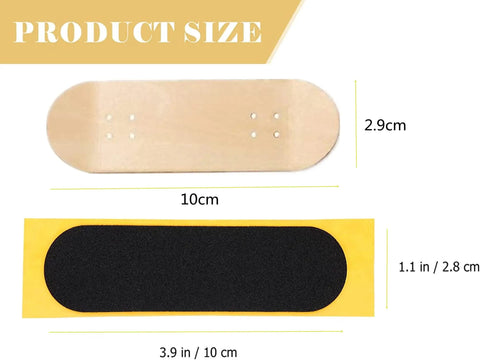 24 Pcs Fingerboard Grip Tape Set Precut 28x100mm Pro Foam Grip Tape for Finger Toys shown with size dimensions