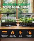 All In One Indoor Seed Starting Kit With Humidity Dome Waterproof Seedling Mat 24W Full Spectrum LED Grow Light Smart Heating Base