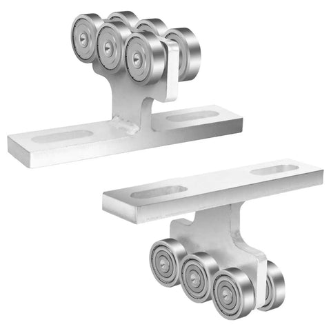 Domary Electric Hoist Trolley Roller Assembly 6 Wheel Heavy Duty Strut Channel Unit with s45c steel construction.
