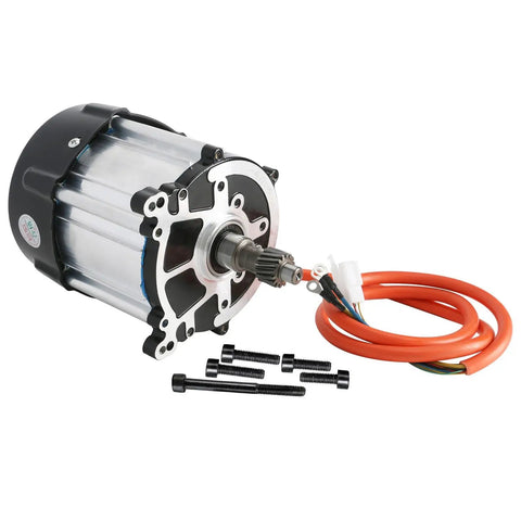 72V 1500W High Speed Brushless Differential Axle Motor For Go Karts Trikes Tricycles Lawn Mowers ATVs Quads Golf Carts 4800 RPM Electric Drive For Performance with shaft and cable