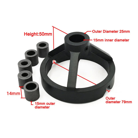 Pro Grade Woodworking Milling Cutter Kit With 6mm 7mm 8mm 9mm 10mm Pin Fixture Center Punch For Precise Drilling And Positioning Beech Alignment Tool For Side And End Milling, black