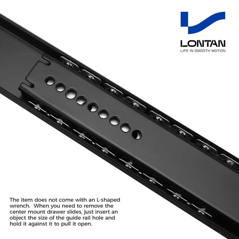 Center Mount Drawer Slides 14 Inch Black 1 Pack No Fuss Bottom Mounted Rails For Smooth Open Heavy Duty Support Close-up