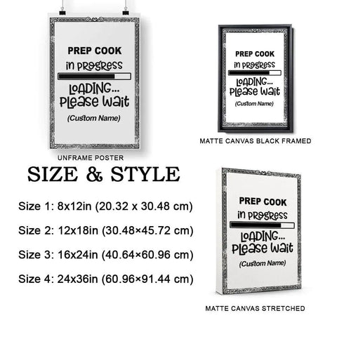 Custom Name Prep Cook In Progress Poster Wall Art Canvas For Kitchen Office Classroom Bedroom Decor Modern Print Gift