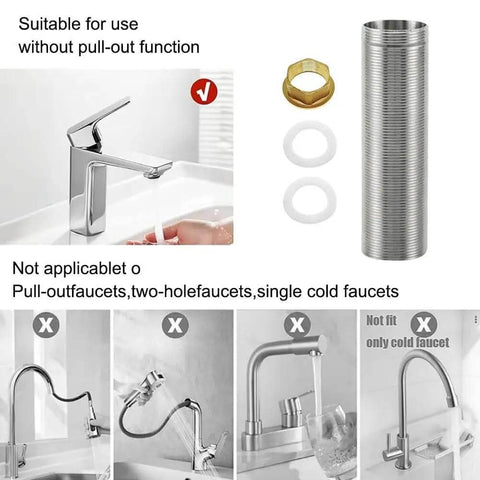 Sturdy Tap Repair Kit With Thick Solid Stainless Steel Extension And Brass Lock Nut 150 Mm For Copper Pipes Two Rubber Seals, faucet parts