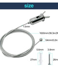 30 Pack Hexagon Garage Light Suspension Cables Kit 1m Stainless Steel Wire Rope With Auto Lock featuring size dimensions