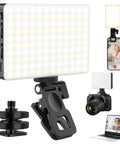 120 LED Selfie Light for iPhone Clip and Tripod Adapter, Rechargeable 5000mAh Battery, 3 Lighting Modes, High CRI 97 plus