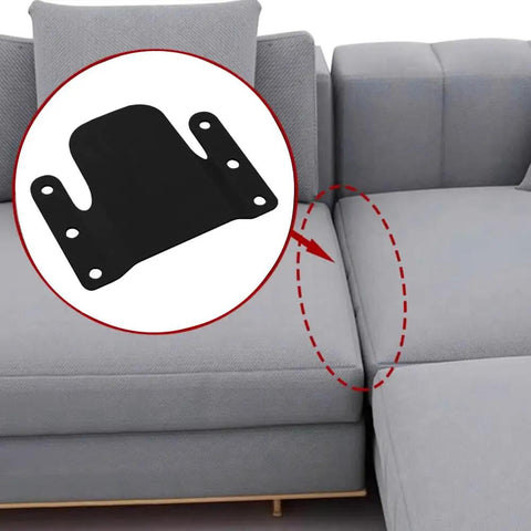 Heavy Duty Sectional Sofa Connectors With Solid Metal Interlocking Clips And Thick Screws To Lock Down Wobbly Couches Fast Kick Loose Sections To The Curb Solid As A Rock Furniture Quick Fix Today