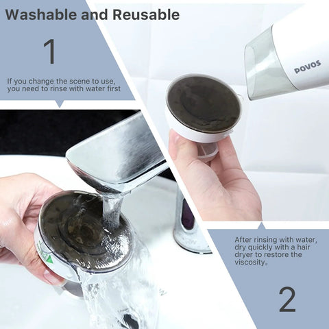 Cleaning process of Two Pack Strong Suction Cup Handles For Glass Mirror Tile And Drawer Doors with water and hair dryer