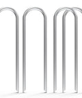 Heavy Duty Tough As Nails Six Inch U Shaped Garden Stakes Fifty Pack For Half Inch To One And A Half Inch Soaker Hoses Drip Irrigation Weed Barrier Landscape Staples For Fencing And Yard Decor Thick Eleven Gauge Galvanized Steel