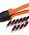 Ratcheting Crimping Tool Kit For 15A 30A 45A Connectors, All In One Set With Ten Pack 45A Quick Connect Battery Terminals And Caps