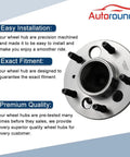 Pair Rear Wheel Hub & Bearing Assembly 512003 with detailed features, focusing on installation ease, exact fitment, and premium quality.