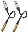 Hot 1Ft Audio Cable XLR Female To 1/4 Trs Female Jack For Mic Guitar Amp And Mixer - Durable Patch Cord with gold connectors