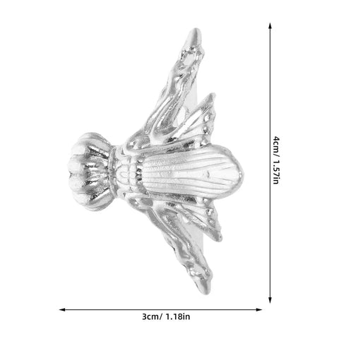 Top view of a piece from the 20 Piece Silver Zinc Alloy Decorative Furniture Leg Set For Jewelry Boxes And Wooden Cases With Screws Retro Style Easy To Install Durable Metal Feet For Wood Case Corner Protection, showing dimensions 4cm by 3cm.