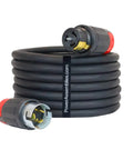 Real Deal 150 Foot Spider Box Generator Extension Cord Featuring 50 Amp Twist Lock Outlets and Tough As Nails True 6 4 Soow Cable coiled with connectors.