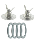 Two Pack Blender Replacement Parts Kit With Ice Crusher Blades And Four Rubber O Rings Sealing Gaskets For Home Kitchen Blenders Fits Most Models Pro Grade Everyday Use
