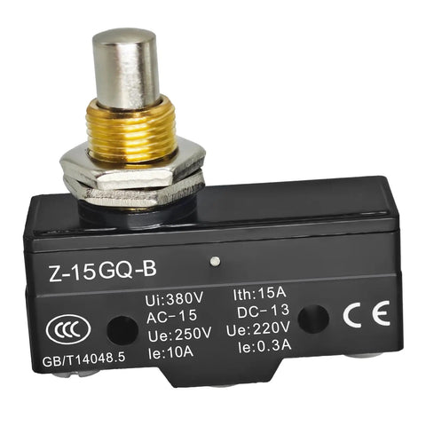Side view of Two Pack Micro Limit Switch 1NO 1NC Panel Mount Snap Action Switch With Screw Terminals 15A 125 To 380 VAC Ideal For Industrial Control Circuits And Machinery Safety Interlocks