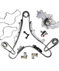 Premium Engine Timing Chain Kit With Water Pump For 2007-2010 Edge Flex Taurus Lincoln MKS MKT MKX Mazda 6 CX9 Using 3.5L And 3.7L Motors, alloy chain set and water pump