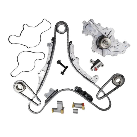Premium Engine Timing Chain Kit With Water Pump For 2007-2010 Edge Flex Taurus Lincoln MKS MKT MKX Mazda 6 CX9 Using 3.5L And 3.7L Motors, alloy chain set and water pump