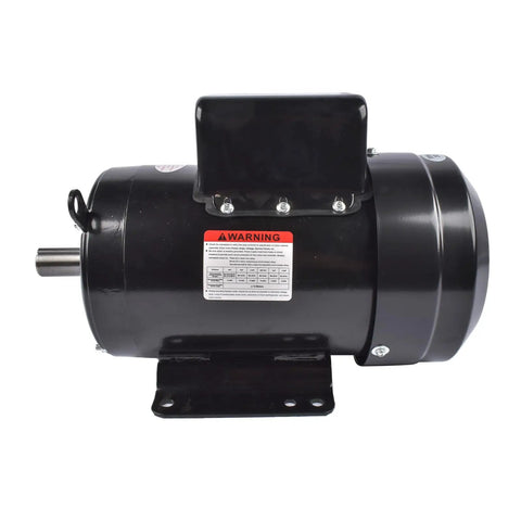Top Notch 5 HP Single Phase Industrial Air Compressor Electric Motor At 1725 RPM With Heavy Duty Black Finish side view