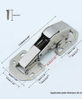 4-7/16 Inch Soft Close Cabinet Hinges 4 Pack With 90 Degree Surface Mount Hidden Spring Design for Concealed Doors