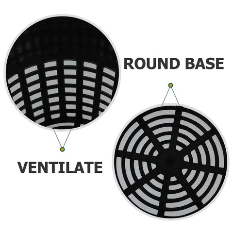 Close-up of breathable mesh and round base of Durable Hydroponic Mesh Net Pots Buckets With High Drainage For Healthy Roots