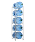 Five Gallon Water Jug Holder Five Tier Heavy Duty Freestanding Water Rack In Silver with jugs, home and kitchen organization