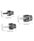 Ifundom 3-Piece Electric Drill Pipe Threader Tool Set for Plastic Water Pipe and Steel Construction, showing sizes and cutting dies.