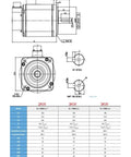 Technical drawing of ECMC Series motor, frame size 180mm, for Beefy 220V Servo Motor Driver Kit With 24Bit Absolute Encoder.